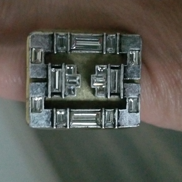 Pave Lia Sophia vintage ring size 5 statement piece - Picture 3 of 5